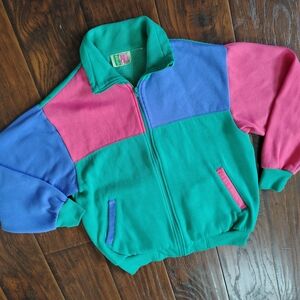 Vintage 90s Bolo Spirit color block zipper jacket
